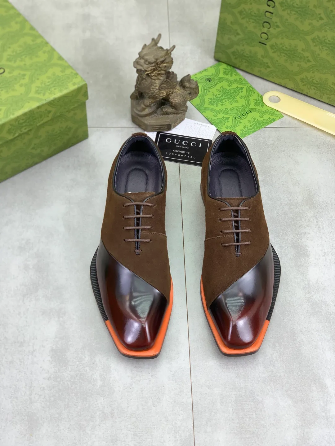 Men's Men's Shoes 💰P580 [New Style] 💰💎💎💎 [Gucci] GUCCI high-end men's formal business leather shoes, original order 1:1! Original imported high-end calfskin, original metal buckle, imported first-layer pigskin lining for feet, original high-end outsole, men's shoe size: 38-44